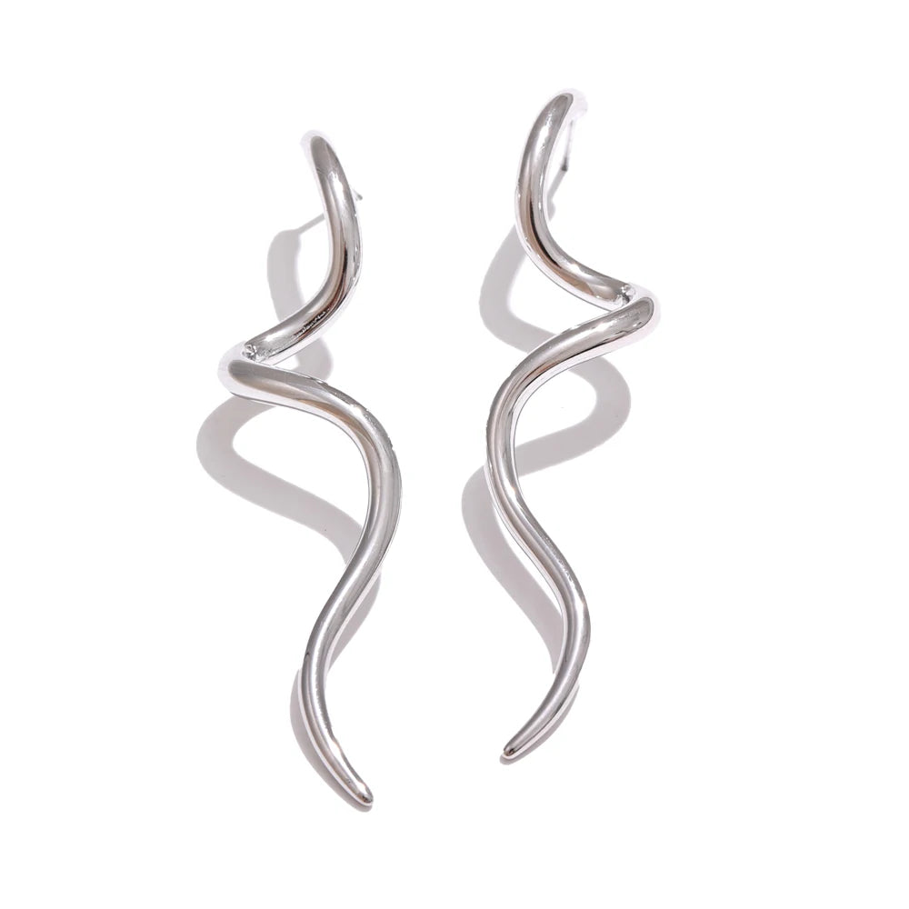 Fluid Wave Drop Earrings