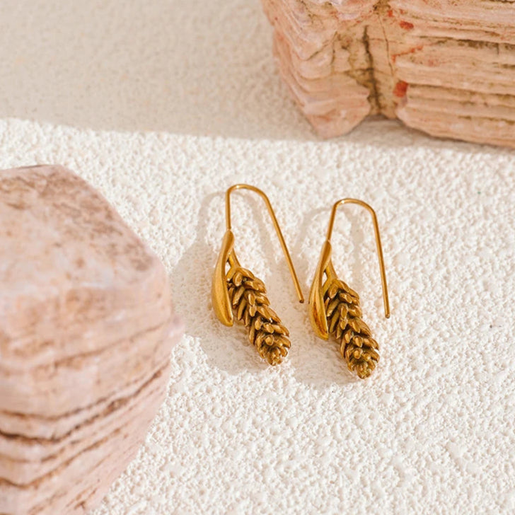 Golden Wheat Drop Earrings