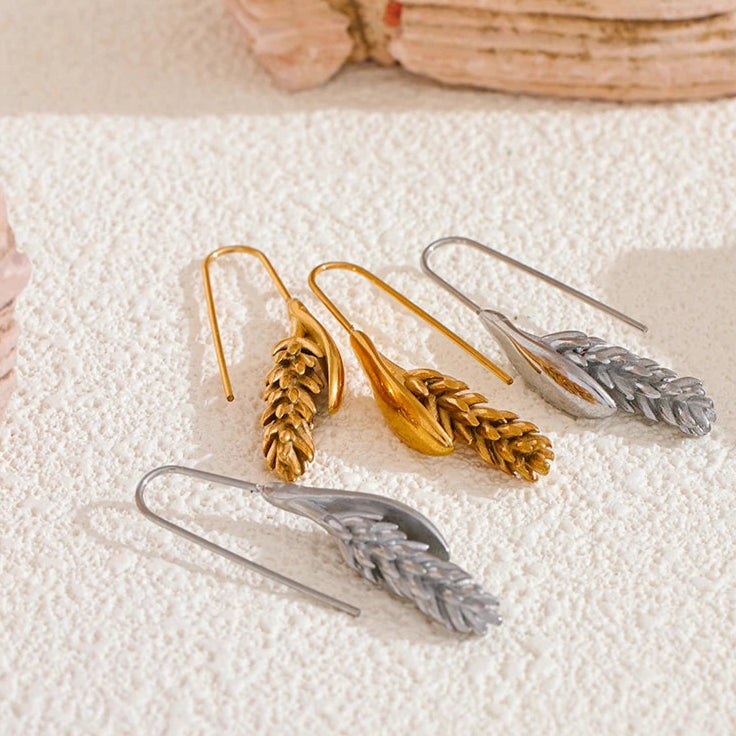 Golden Wheat Drop Earrings