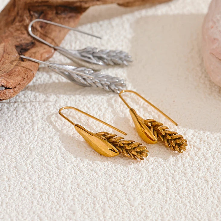 Golden Wheat Drop Earrings