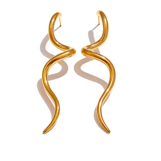 Fluid Wave Drop Earrings