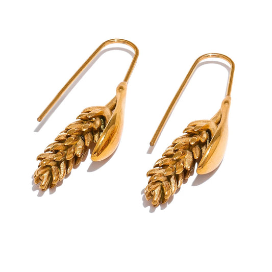 Golden Wheat Drop Earrings